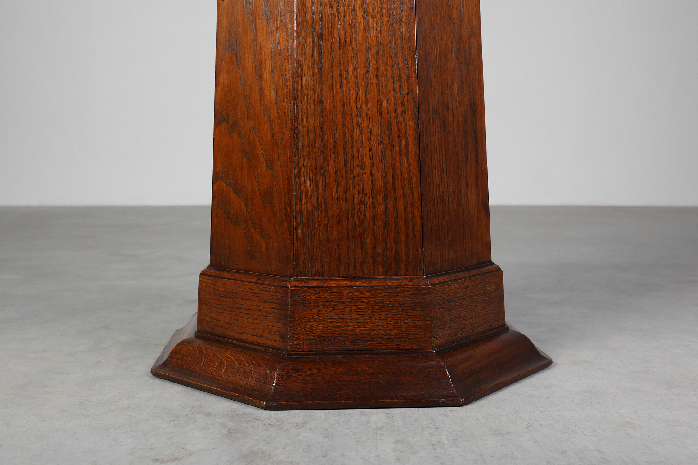 French Art Deco octagonal Oak Pedestal, circa 1920thumbnail